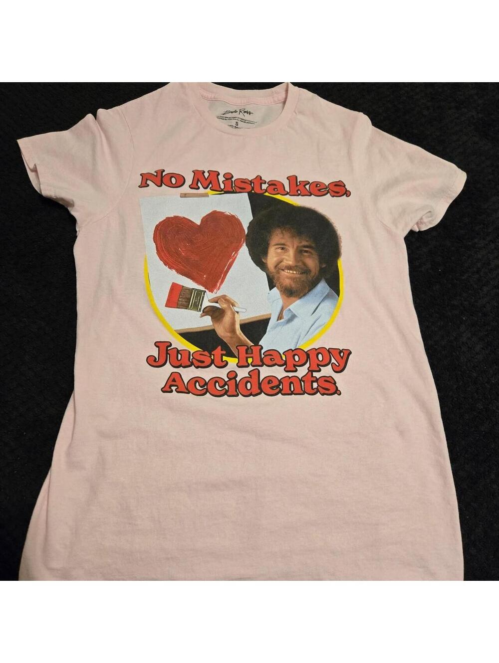 BOB Ross Men's Pink and White Tshirt